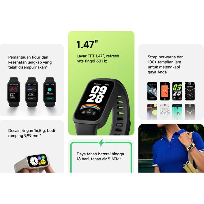 Jam Tangan Pintar Xiaomi Smart Band 9 Active Xiaomi Smart Watch Garansi Resmi