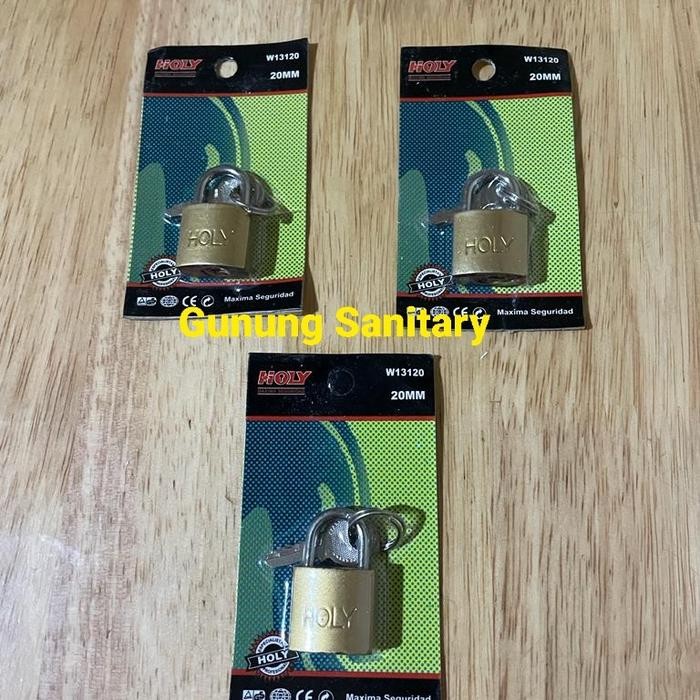 GEMBOK KOPER MURAH KUNING 20 MM KECIL HOLY GEMBOK TAS KECIL PRESS KODE 256