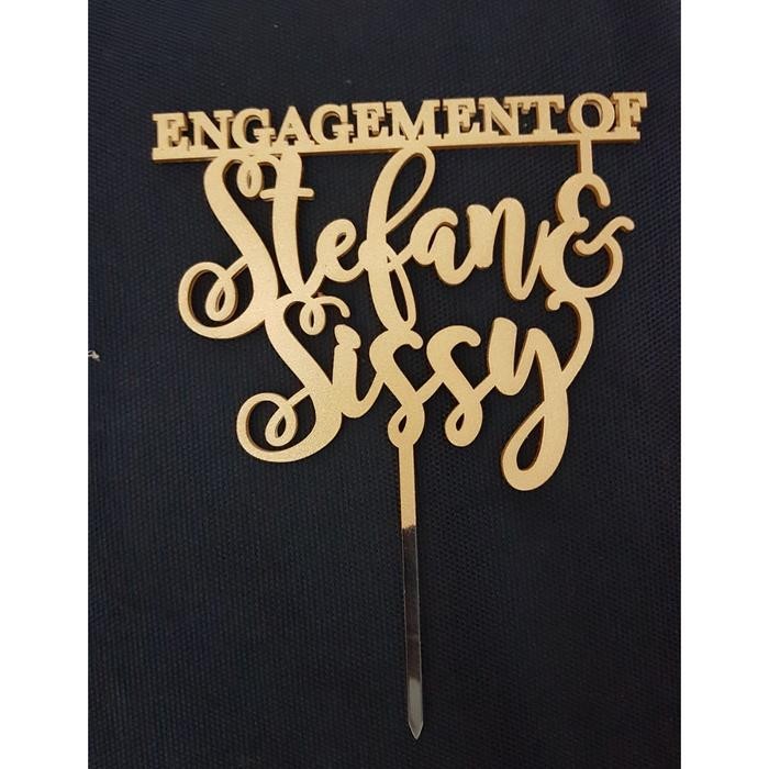 CUSTOM CAKE TOPPER ENGAGEMENT / TOPPER KUE / HIASAN KUE