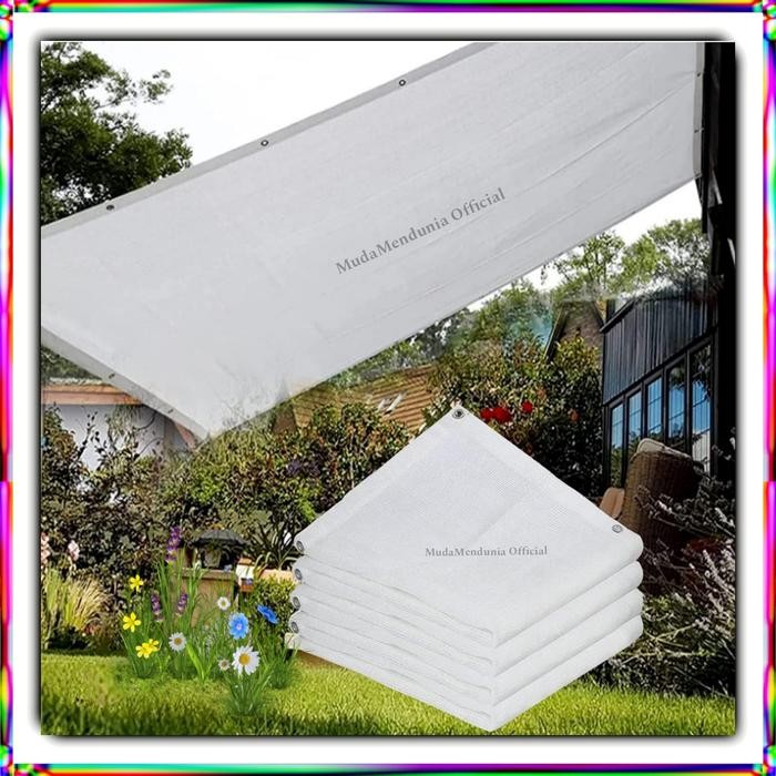 Paranet nilon 75% dengan mata ayam dan list terpal korea