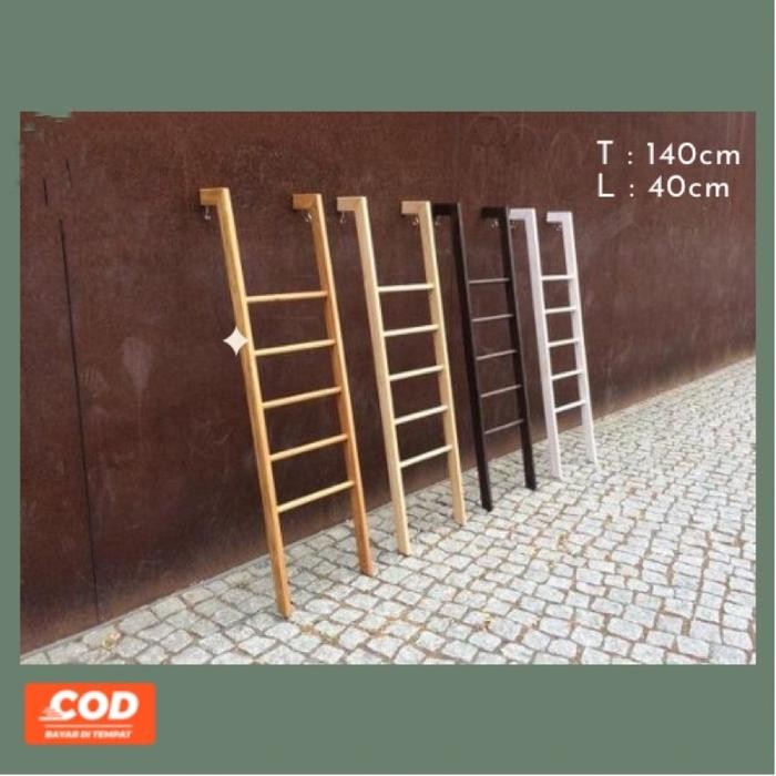 Rak Tangga Kayu Rak Handuk Tangga Rak Mukena Rtg 05 Kode 1048