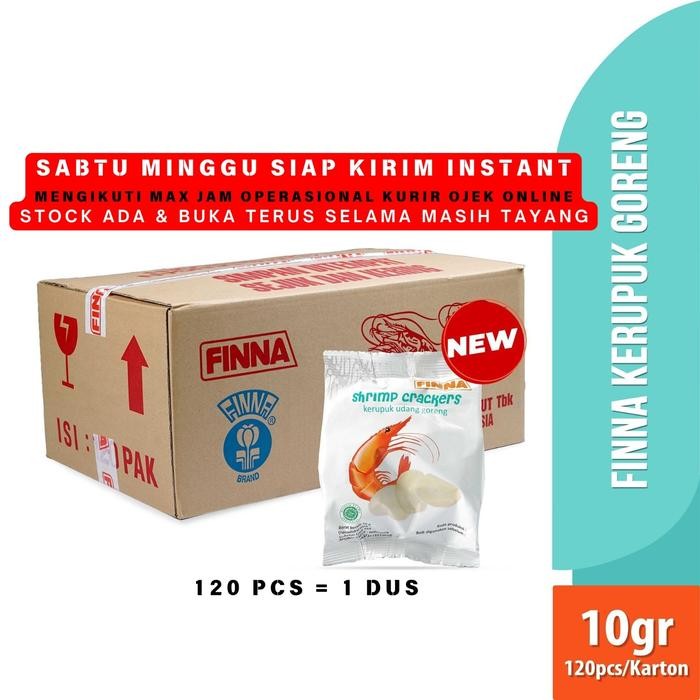 

1 dus Kerupuk matang FINNA Udang goreng siap saji Shrimp 10gr x 120pcs