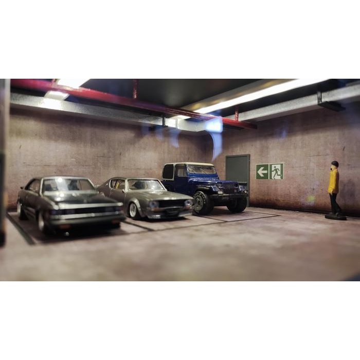 Diorama Basement 2 lantai skala 64 hotwheels miniscale dirty version