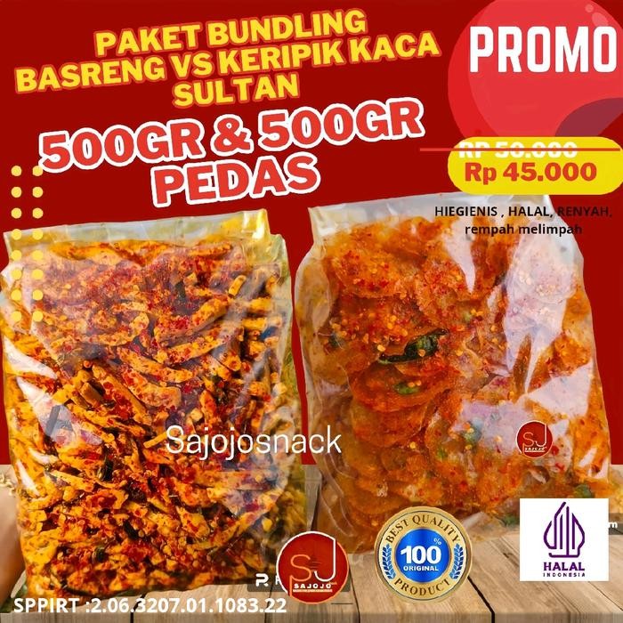 

PAKET BUNDLING HARGA LEBIH HEMAT 500GR BASRENG PEDAS 500gr Keripik Kaca pedas Terlaris Termurah Ter