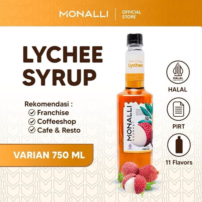 

Monalli Syrup - 750 mL Lychee / Sirup Leci / Sirup Kopi / Sirup Minuman Rasa