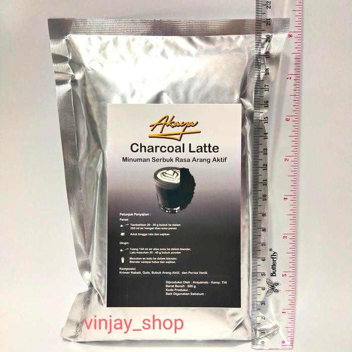 

Charcoal latte 500 gram merk akaya minuman bubuk