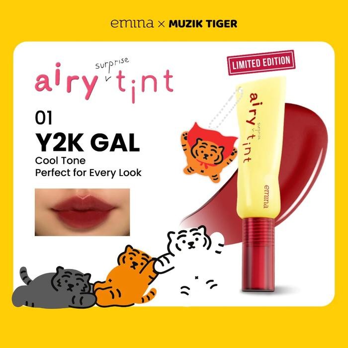 Emina Airy Surprise Tint 3 g + Keychain Lip Tint Longlasting Waterproof