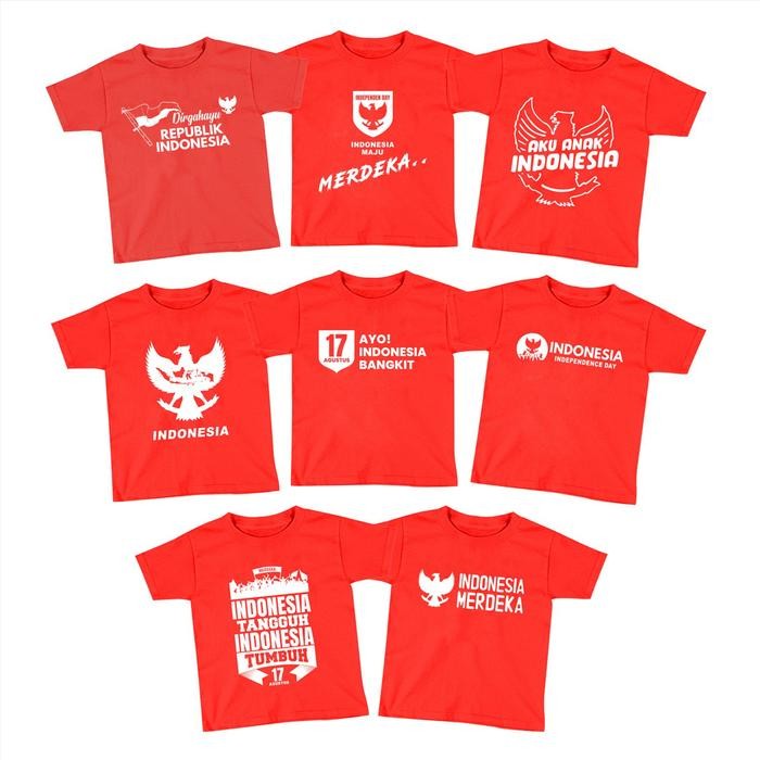(Allthebest) Kaos Couple 17 Kemerdekaan Agustusan Indonesia Anak & Dewasa Kaos Agustusan Indonesia