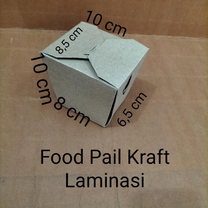 Paper Food Pail Kraft Laminasi Kemasan Makanan