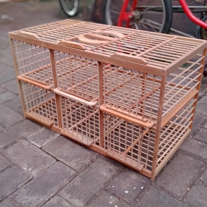 Sangkar dondang merpati jati pintu 6