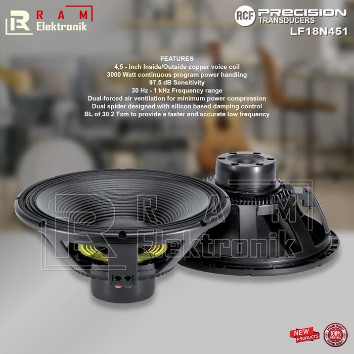 Speaker RCF LF18N451 Komponen 18 Inch Original Made In Italy Berkualitas Terbaik