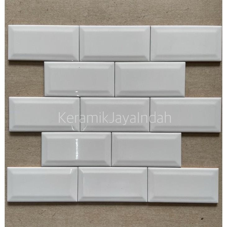 (Allthebest) MULIA SIGNATURE GLOSSY WHITE BEVEL 7,5 x 15 7,5x15 SUBWAY TILE KERAMIK