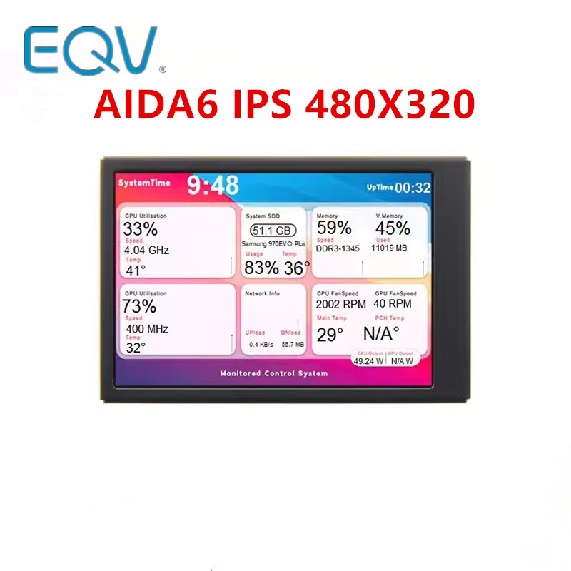 AIDA64 3.5 Inch IPS Type-C Secondary Screen Computer LCD Monitor Display USB Dynamic Display Sub-Scr