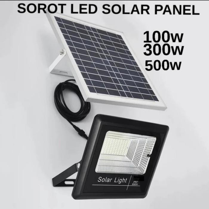 Promo.. Lampu Sorot Solar Tenaga Surya 300 500 Watt Lampu Panel Surya