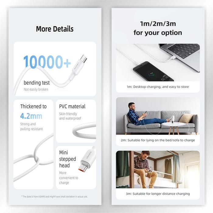 (Allthebest) USAMS U84 Kabel Data USB Micro 2A