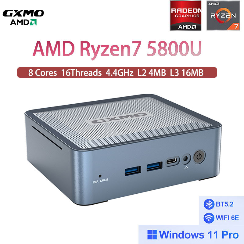 GXMO U58 Mini PC AMD Ryzen7 5800U AMD Radeon Graphics 8 core 2000MHz Desktop Gaming Computer Mini PC