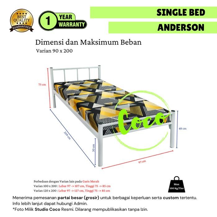 Ranjang Susun Besi Sorong Ik 90X200 100X200 120X200