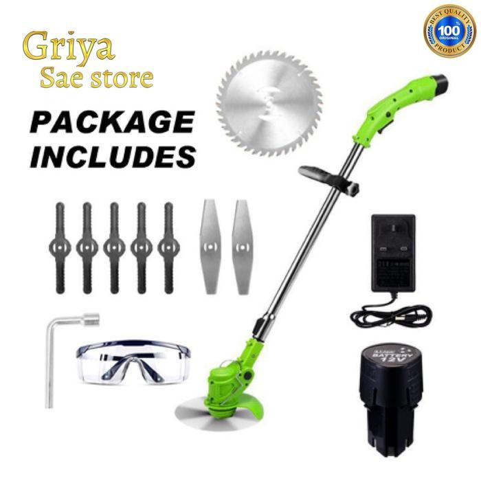 Hot Deal Paket Lengkap Mesin Pemotong Rumput Portable Baterai 48 Volt Original Pertukangan