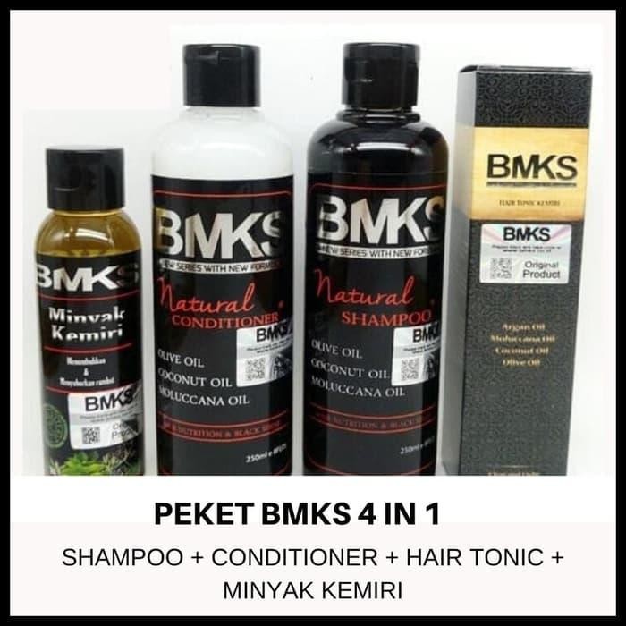 BMKS PAKET 4IN1 SHAMPO- CONDITIONER - MINYAK KEMIRI - HAIR TONIC BPOM