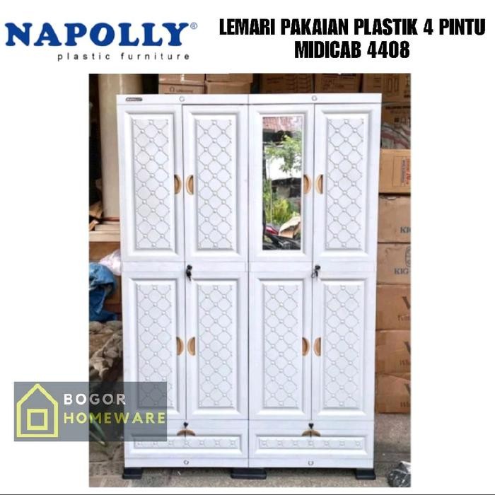 (Khusus Bogor) Lemari Pakaian Plastik Jumbo 4P Napolly Dicab-4408