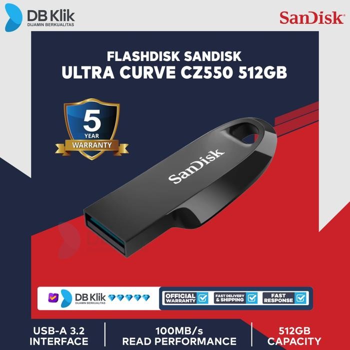 TERBARU Flashdisk SanDisk Ultra Curve CZ550 512GB USB 3.2 (SDCZ550-512G-G46) HOT SALE