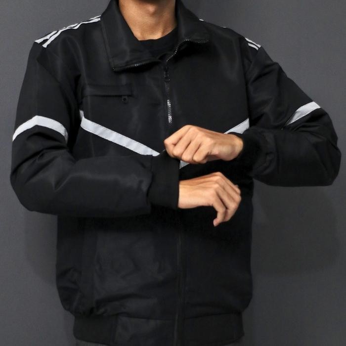 Jaket Motor Hitam Polos - Jaket Bomber Hitam - Jaket Motoran Hitam Polosan