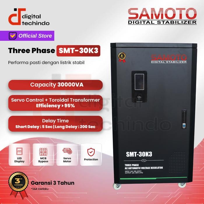 Diskon Samoto Digital Stabilizer 30.000Va Stabiliser 30Kva Three Phase 30K3