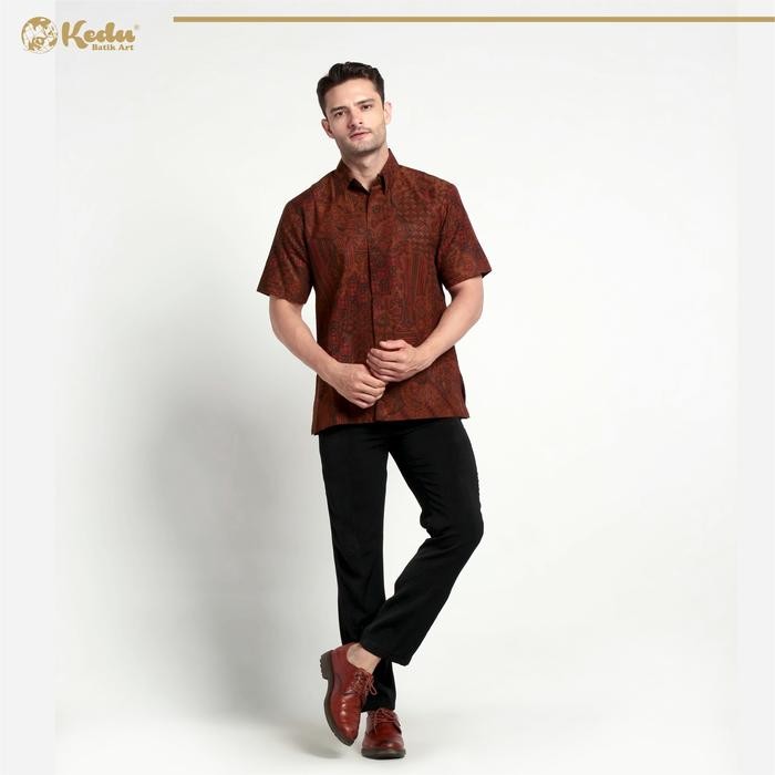 Hem Batik Dobby Motif Gribik Hitam Batik Pria Laseman Kedu Batik Art