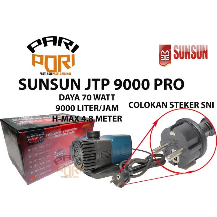 Berkualitas Original Sunsun Jtp 9000 Pompa Celup Aquarium Kolam Ikan Hydroponik