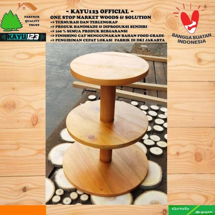 TEMPAT KUE TATAKAN KUE CAKE STAND ALAS ROTI TEMPAT RIAS KUE 3 TINGKAT