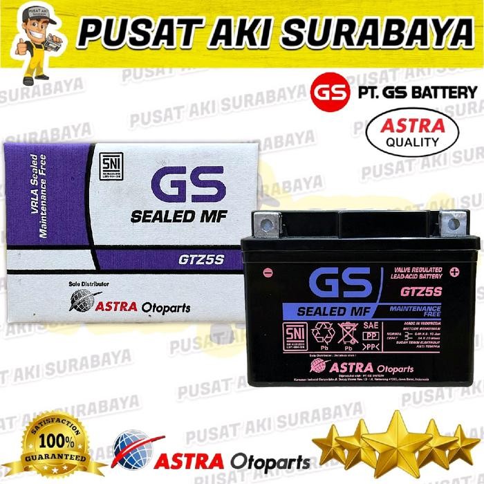 RESMI ACCU KERING GS ASTRA GTZ5S MOTOR YAMAHA MIO 125 SOUL GT AKI KUALITAS KUAT DAN AWET MTZ5S YTZ5S