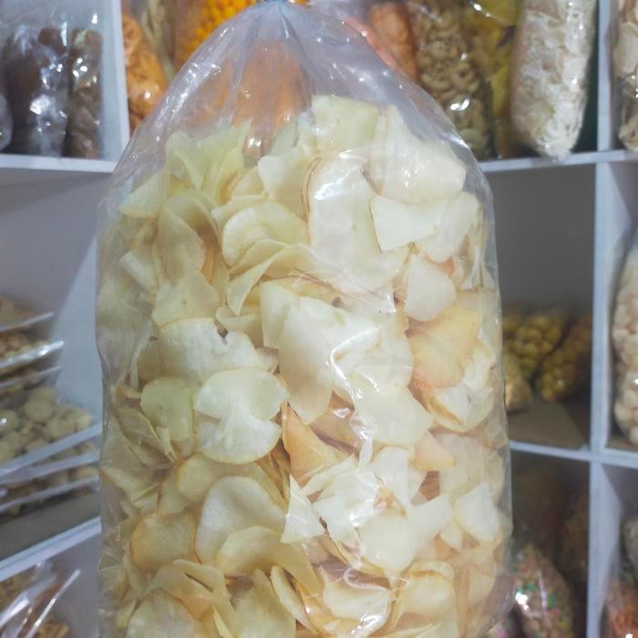 

Sedia keripik singkong jadul asin 1 bal berat 1kg