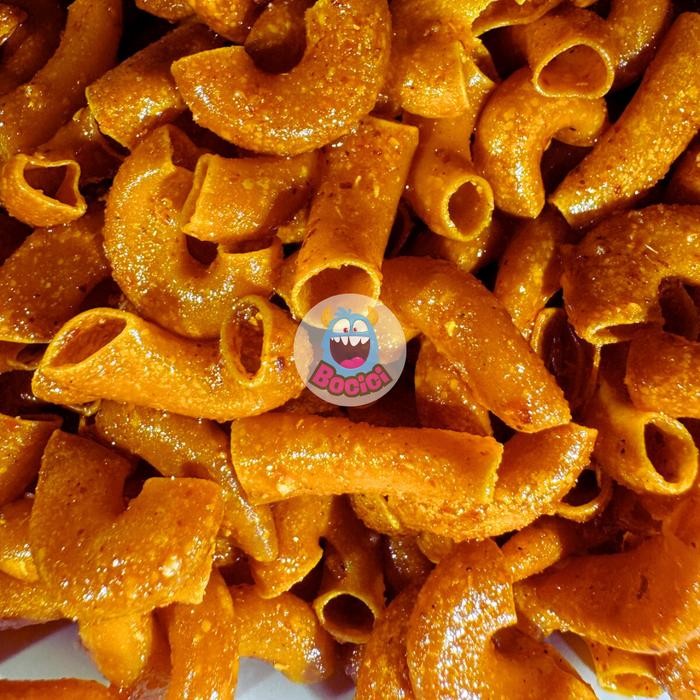 

Sedia Makaroni cikruh kriuk gram Snack Ca renyah Keripik Ce Macaroni gurih lezat Pedas