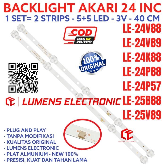 Terlaris BACKLIGHT TV LED AKARI 24 IN LE 24V88 24B89 24K88 24P88 LAMPU BL 5K 3V SALE
