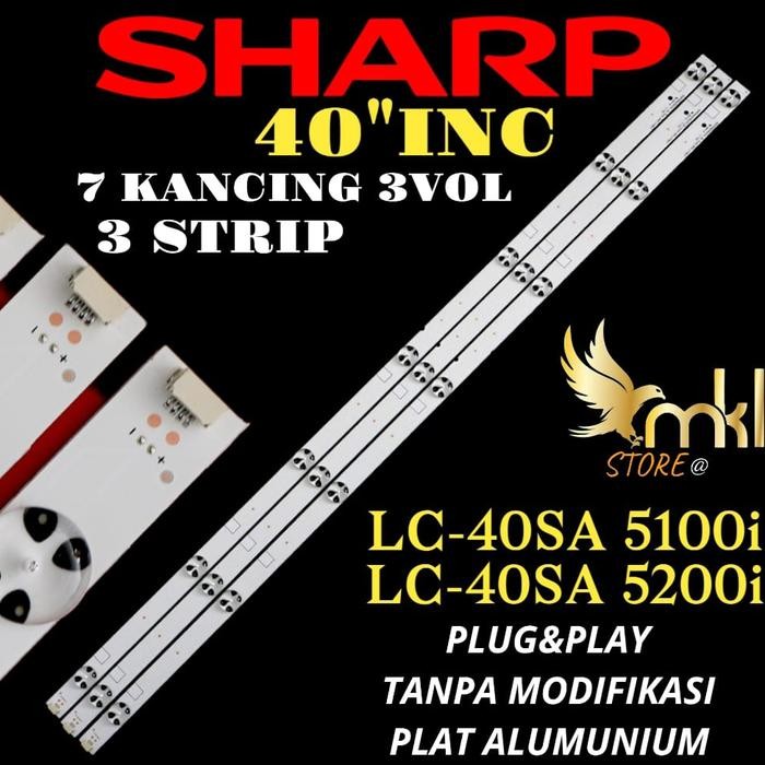 Terlaris BACKLIGHT TV LED 40" INCH SHARP 7KANCING 3V C-40SA5100i-LC-40SA5200i SALE