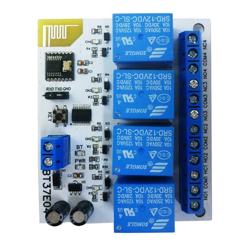 

BT37E04 4Ch DC 5V/12V For Android Bluetooth-Compatible Relay 2.4G RF Remote control IOT Module Command customization Switch EFMER
