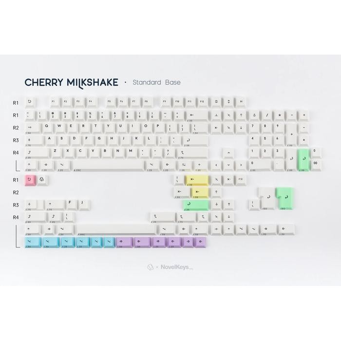 Terbaru Novelkeys Pbt Cherry Milkshake - Pbt Dye Sub Cherry Profile Keycaps