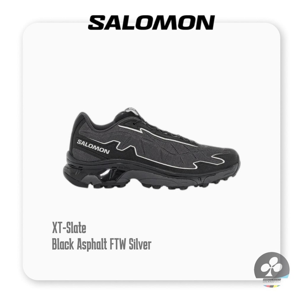 Sepatu SALOMON XT-Slate BLACK/ASPHALT/FTW SILVER - Sepatu Lari Trail Outdoor Premium Original