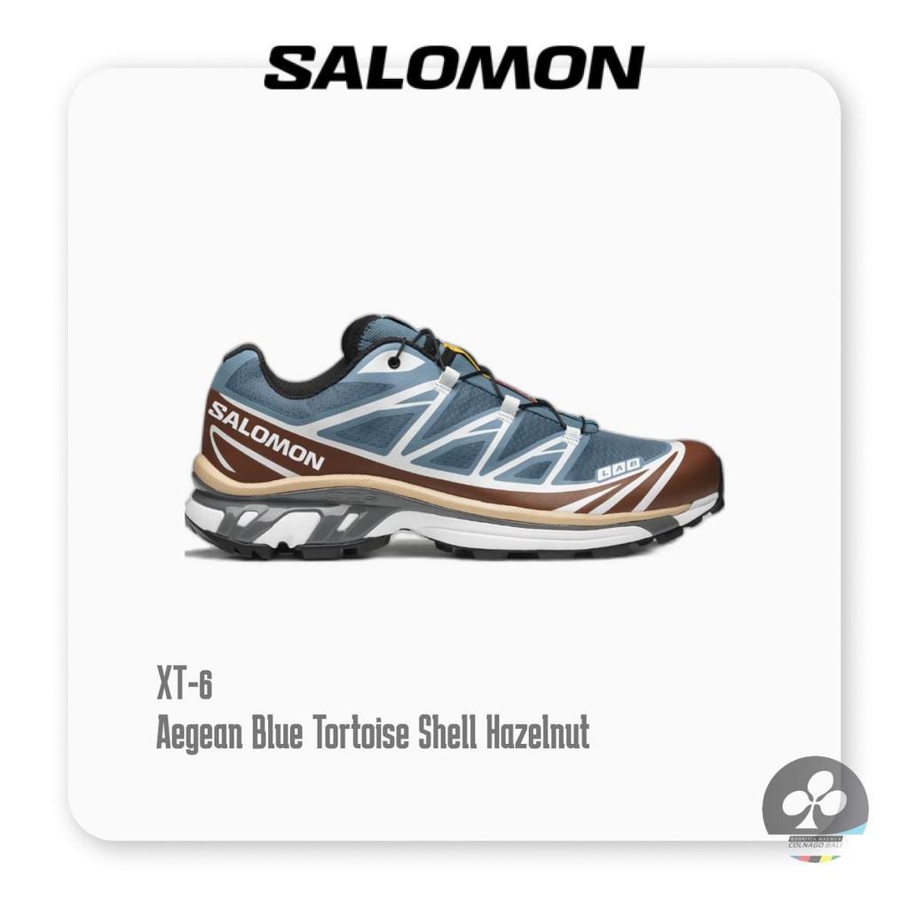 Sepatu SALOMON XT-6 AEGEAN BLUE/TORTOISE SHELL/HAZELNUT - Sepatu Lari Trail Outdoor Premium Original