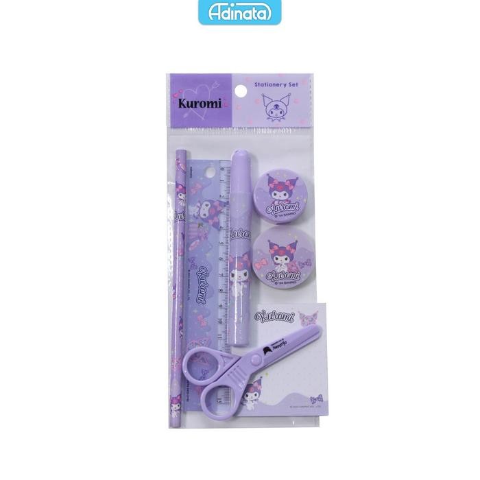 

Kuromi Stationery Set 7 pcs - Adinata / Paket Alat Tulis / Alat Tulis Karakter - Adinata 2432-2743