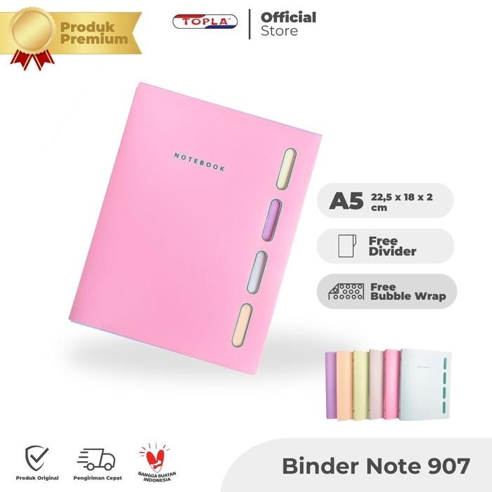 

TOPLA Binder Note A5 907 Binder Ukuran A5 Binder Campus NoteBook Campus Warna Pastel Alat Biru Hijau