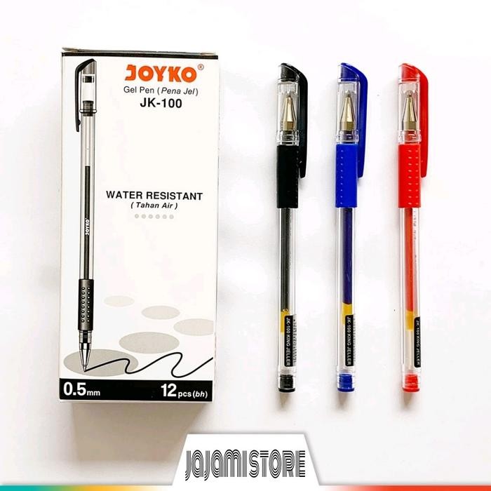 

Pulpen Joyko gel 100 /pulpen warna hitam/biru/merah Stationery Tulis Sekolah
