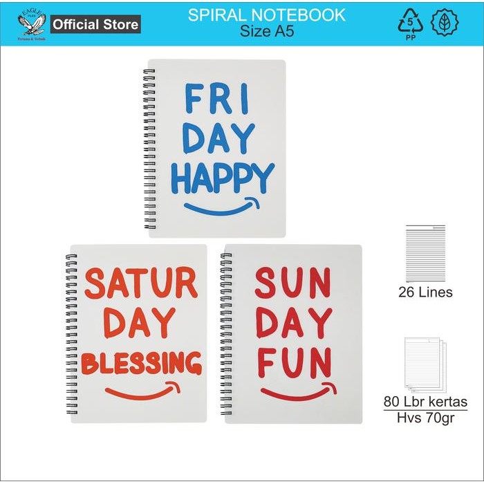 

TOMEX Buku Tulis Spiral Notebook Spiral Notes Motif AMAZING DAY A5