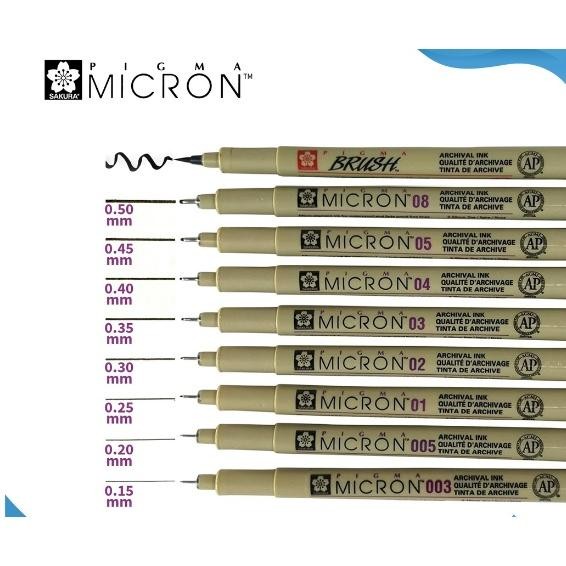 

Drawing Pen Sakura Pigma Micron Set 9 Pigment Ink Pulpen Gambar