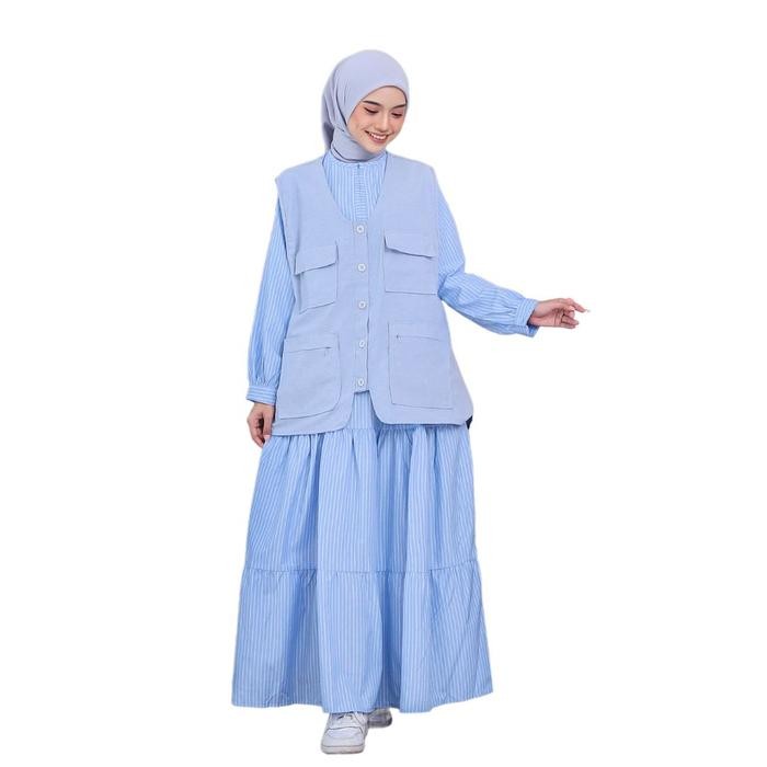 Product Laris Lunangoofficial - Gamis Outer Rompi Terpisah 2Pcs Wanita Dewasa Terbaru Lg 887
