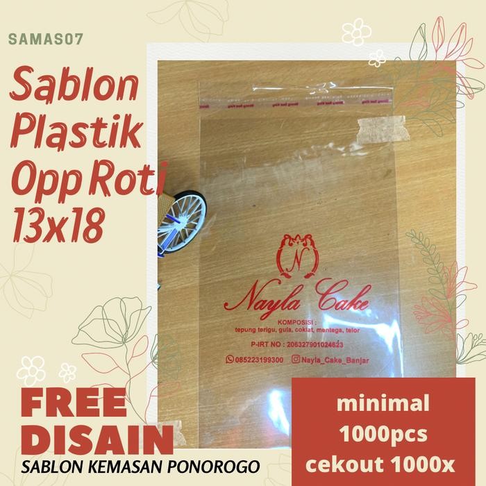 NEW Sablon Plastik Opp Roti 13x18 sablon plastik opp roti sablon kemasan [terbaik][terlaris]