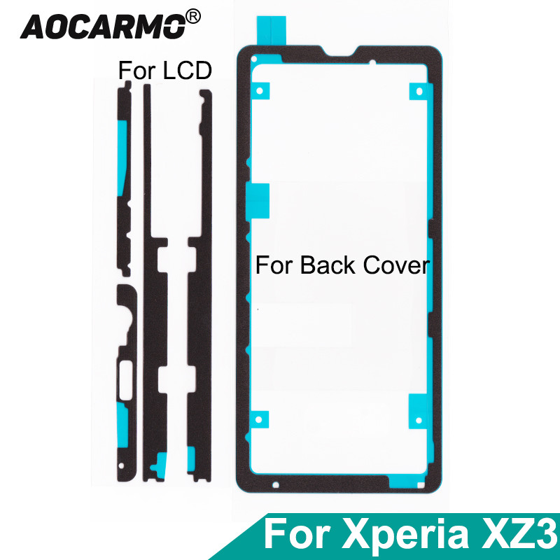 Aocarmo For SONY Xperia XZ3 H9493 Front LCD Display Waterproof Adhesive Back Door Battery Cover Stic