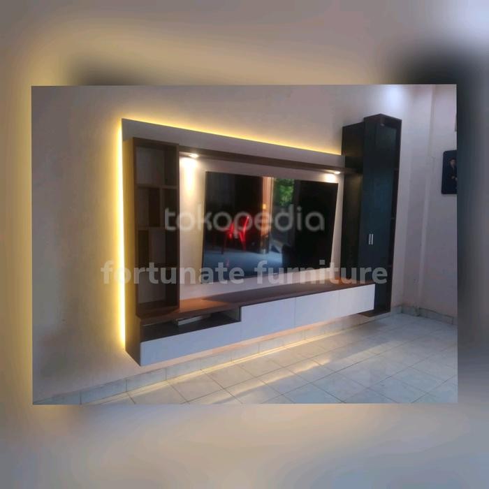 Backdrop Tv Nimalis / Backdrop Tv Modern / Meja Gantung Nimalis