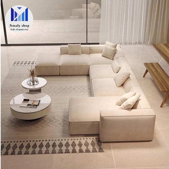 Sofa Letter U Modern Kursi Nimalis Ruang Tamu Model Sofa
