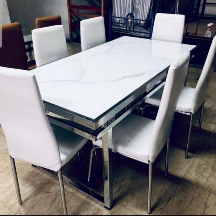 Meja Makan Granit + 6 Kursi